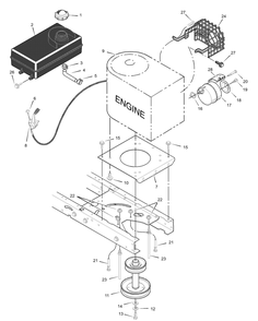 Engine Mount Diagram and Parts List for 385014X98A 2003 Briggs and Stratton Lawn Tractor